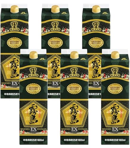 Amazon.co.jp: 【霧島酒造】黒霧島 パック 25度1800ml 12本【2