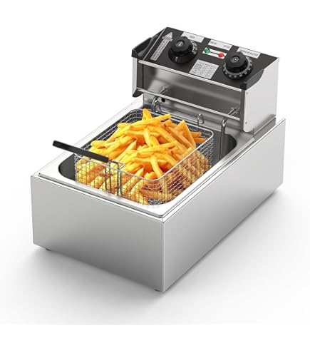 Amazon.co.jp: 卓上電気フライヤー 10L 二槽式 揚げ物器 フライヤー 60