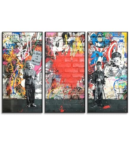 Amazon.co.jp: バンクシー アートパネル 3枚セット 飾り絵 Banksy
