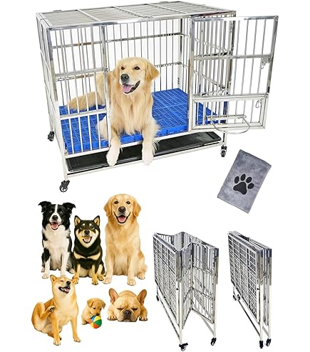 Amazon.co.jp: 大型犬 ゲージ ケージ ステンレス 屋根付き 【中型犬