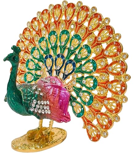 Amazon.co.jp: 電光ホーム ガラス細工 ガラス細工 クジャク 孔雀 置物