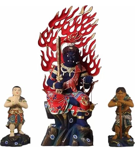 Amazon.co.jp: 修縁堂仏教美術品 大迫力 不動明王 立像 不動明王像