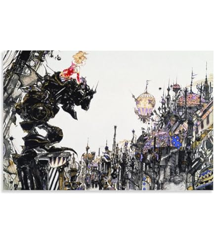 新品 ファイナルファンタジー6 FF6 FFVI プレイマット 街 天野喜孝