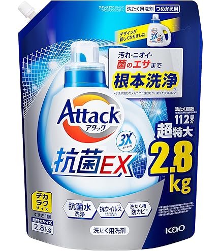 Amazon | 花王 アタック抗菌EX 詰替 特大 1800g | 花王 | 液体洗剤