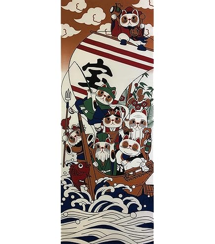 Amazon｜ヤギセイ 手ぬぐい 「招き猫 赤」 福招き猫 捺染てぬぐい