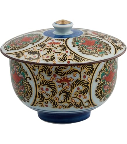 Amazon.co.jp: 青藍窯 セラミック藍 正倉院 瑞鳥 汲出茶器 6点セット