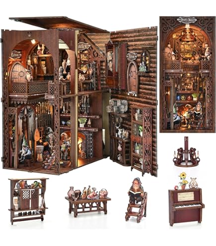 Amazon.co.jp: Spilay DIY ドールハウス ミニチュア 本 ヌック