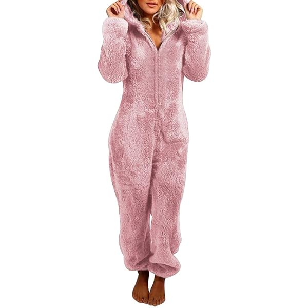 Amazon.com: Adult Onesie Pajama for Women Cute Fluffy Winter One
