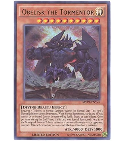Amazon.com: YU-GI-OH! - Obelisk The Tormentor (YGLD-ENG02