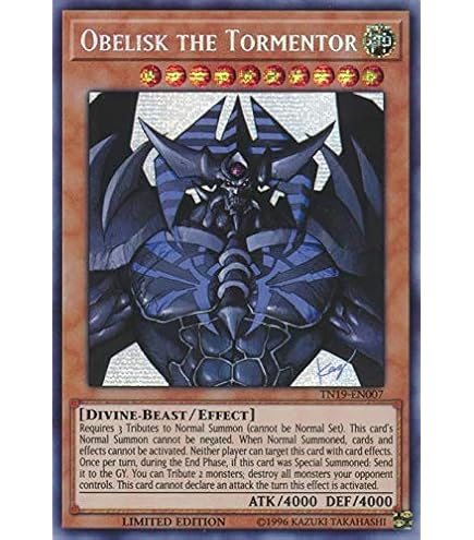 Amazon.com: YU-GI-OH! - Obelisk The Tormentor (YGLD-ENG02