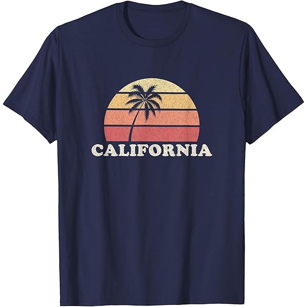 Amazon.com: California CA Retro 70's Vintage Skyline Surf Tee