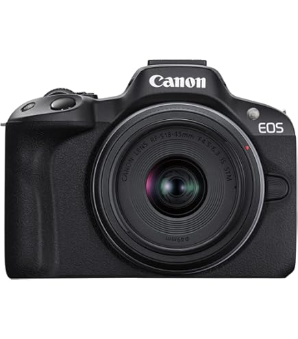 Canon EOS R50 V com RF-S14-30 mm F4-6.3 é lente STM PZ, câmera
