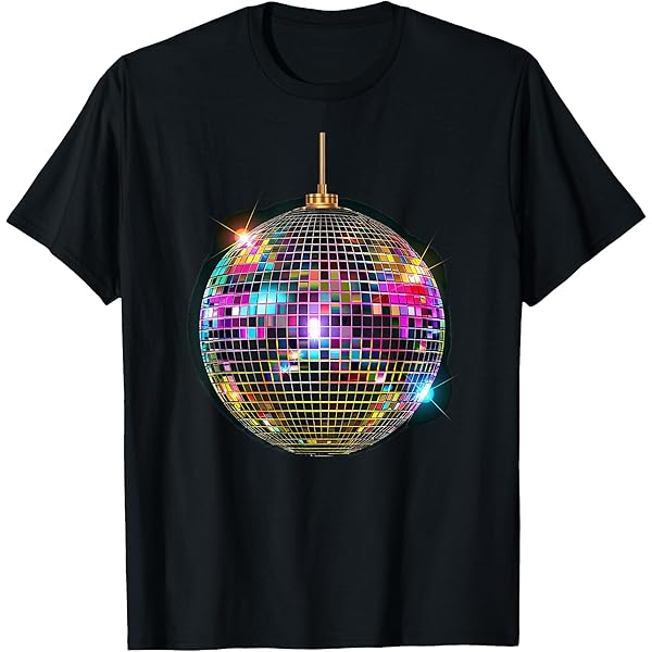 Amazon.com: Gold Mirror Ball Cool T Shirt Funny Disco Shirt T