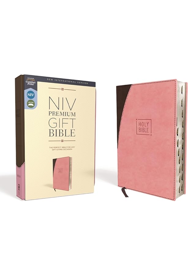 NIV, Premium Gift Bible, Leathersoft, Pink/Brown, Red Letter
