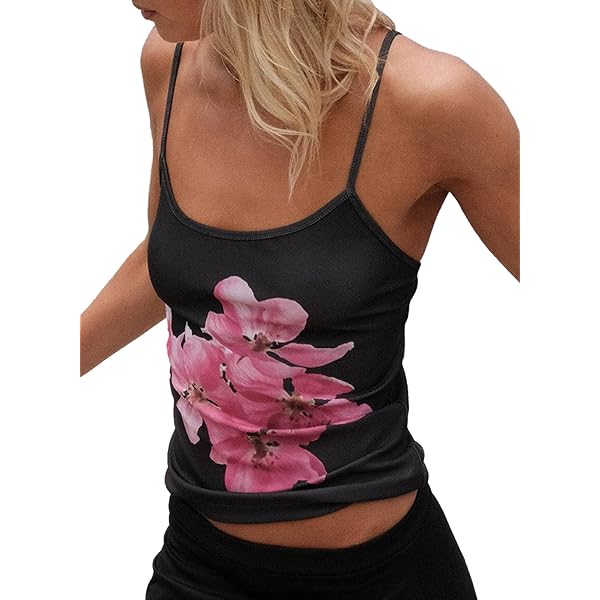 トップス Civarize Grunge Tank Top Women Sleeveless Floral Crop