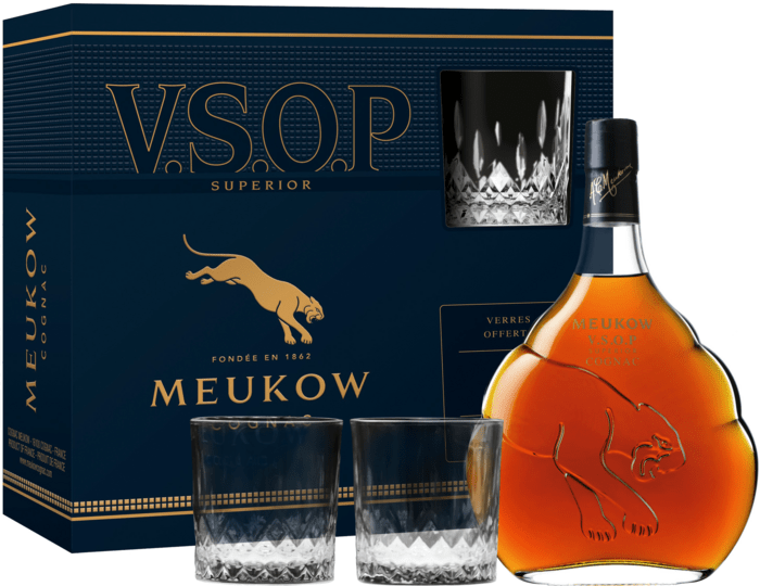 Meukow VSOP Superior with 2 glasses - Cognacs VSOP | Bondston