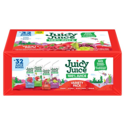 Juicy Juice 100% Juice Variety Pack, 6.75 fl oz, 32 count - The