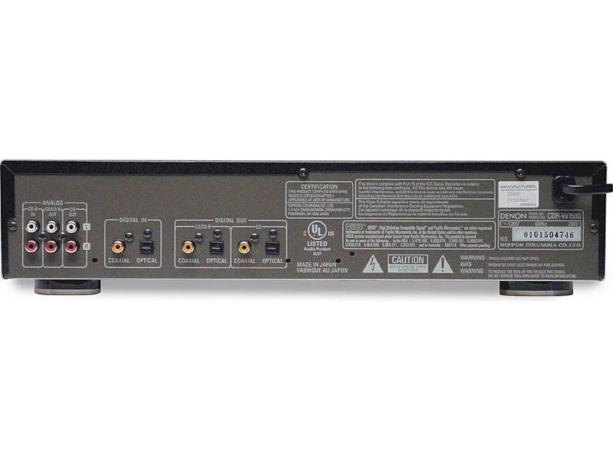 Denon CDR-W1500 Dual-well CD player/recorder at Crutchfield