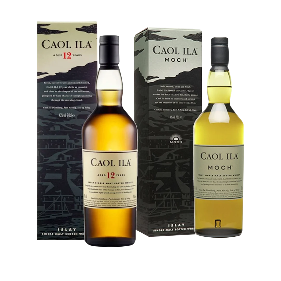 Caol Ila 12 Year Old & Caol Ila Moch Islay Whisky, 2x70cl | Malts