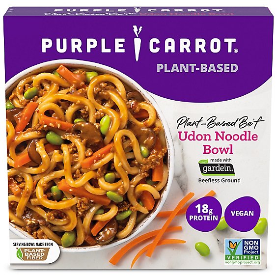 Purple Carrot Vegan Plant Based Beef Udon Noodle Bowl - 10.75 Oz
