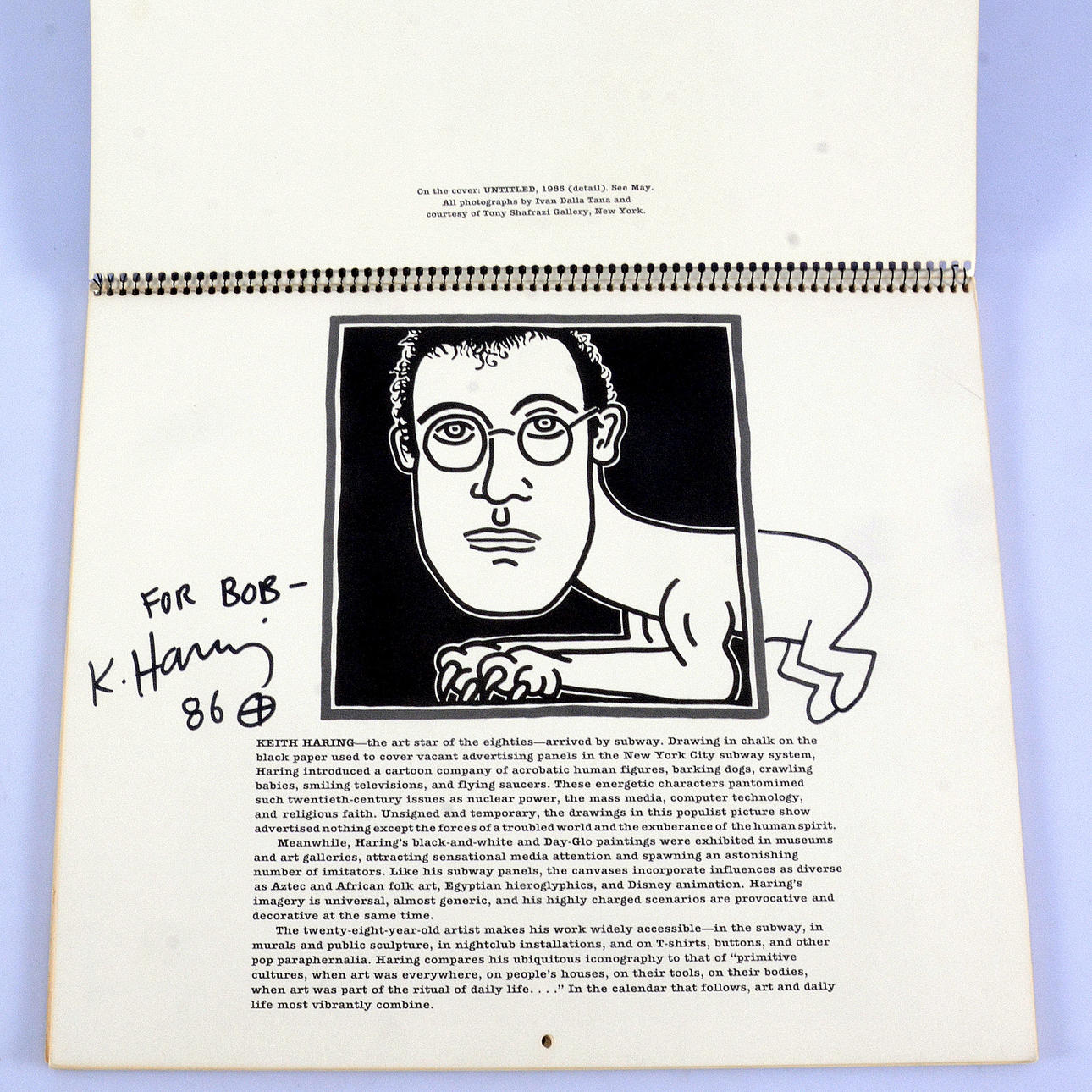 KEITH HARING. Calendar 1987 with drawing. Art - Drawings - Auctionet