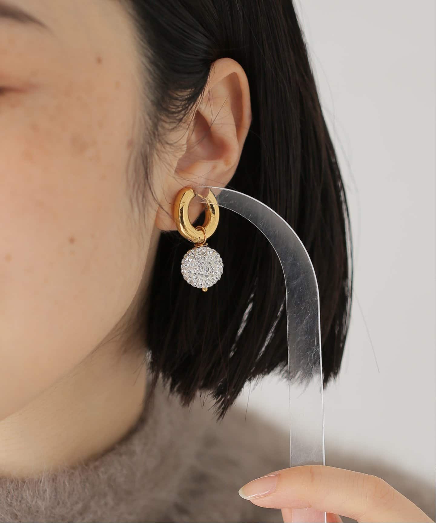 新品同様Timeless Pearly タイムレスパーリーフープピアス