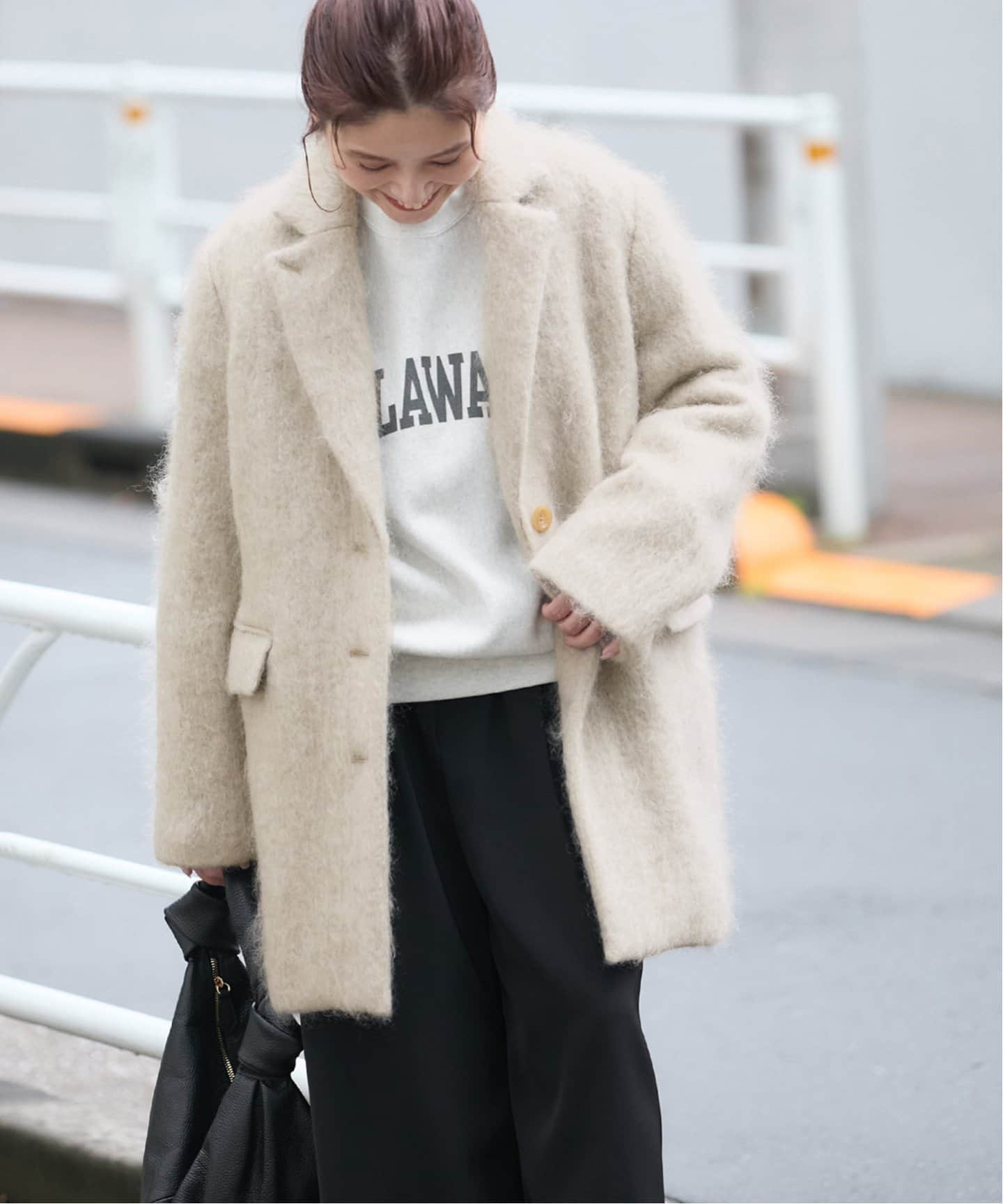 モヘアミックスロングシャギーコート（チェスターコート）｜JOURNAL