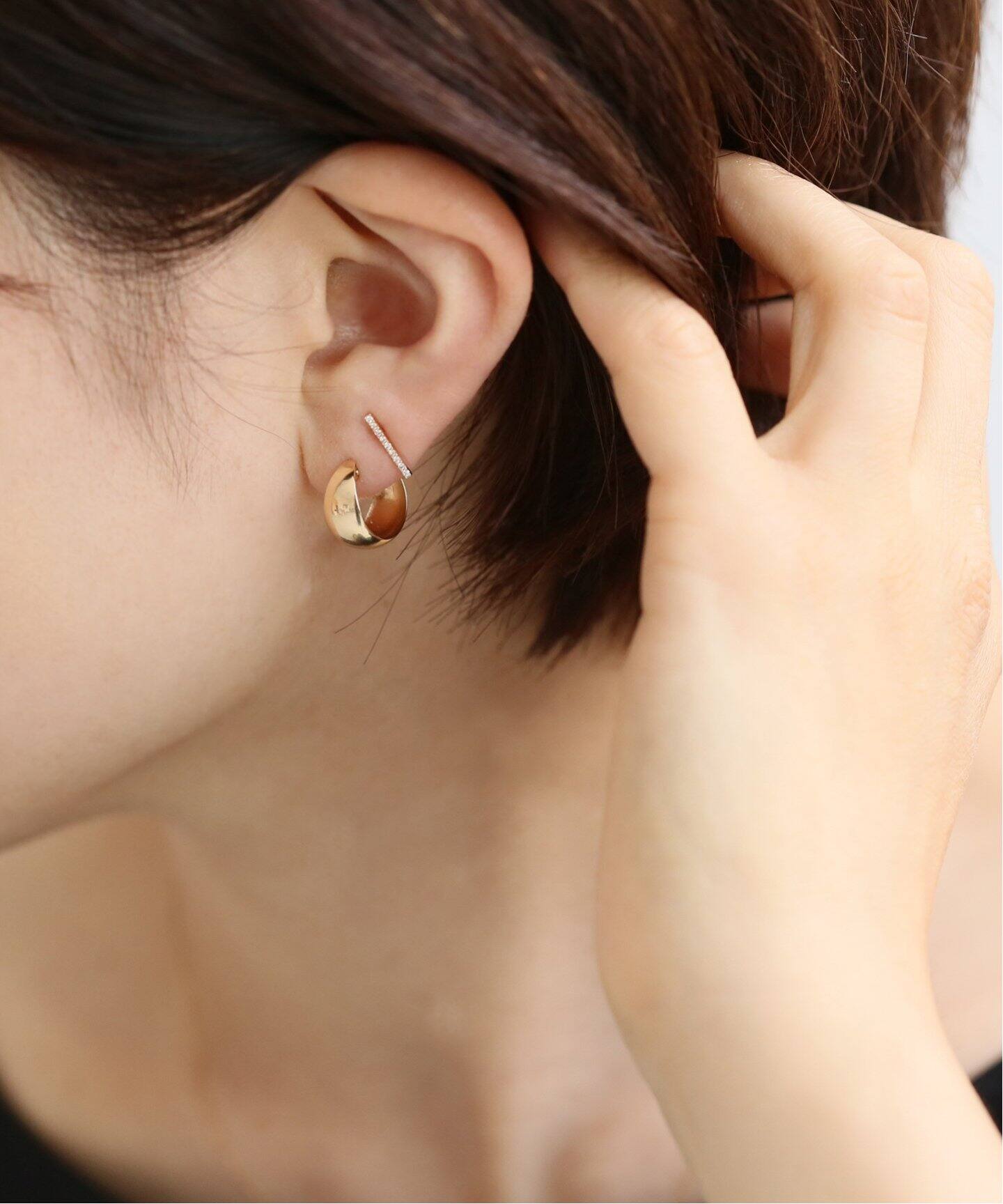 spick and span Lilas 三日月 フープ ピアス K10YG