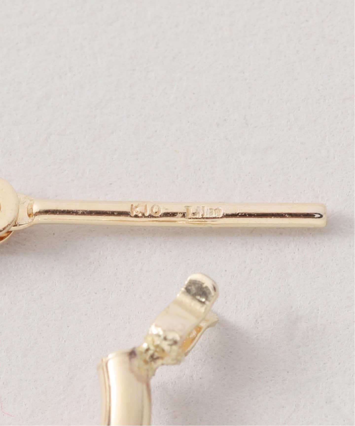 WEB限定》オニキスフープピアスM K10（両耳）（ピアス（両耳用