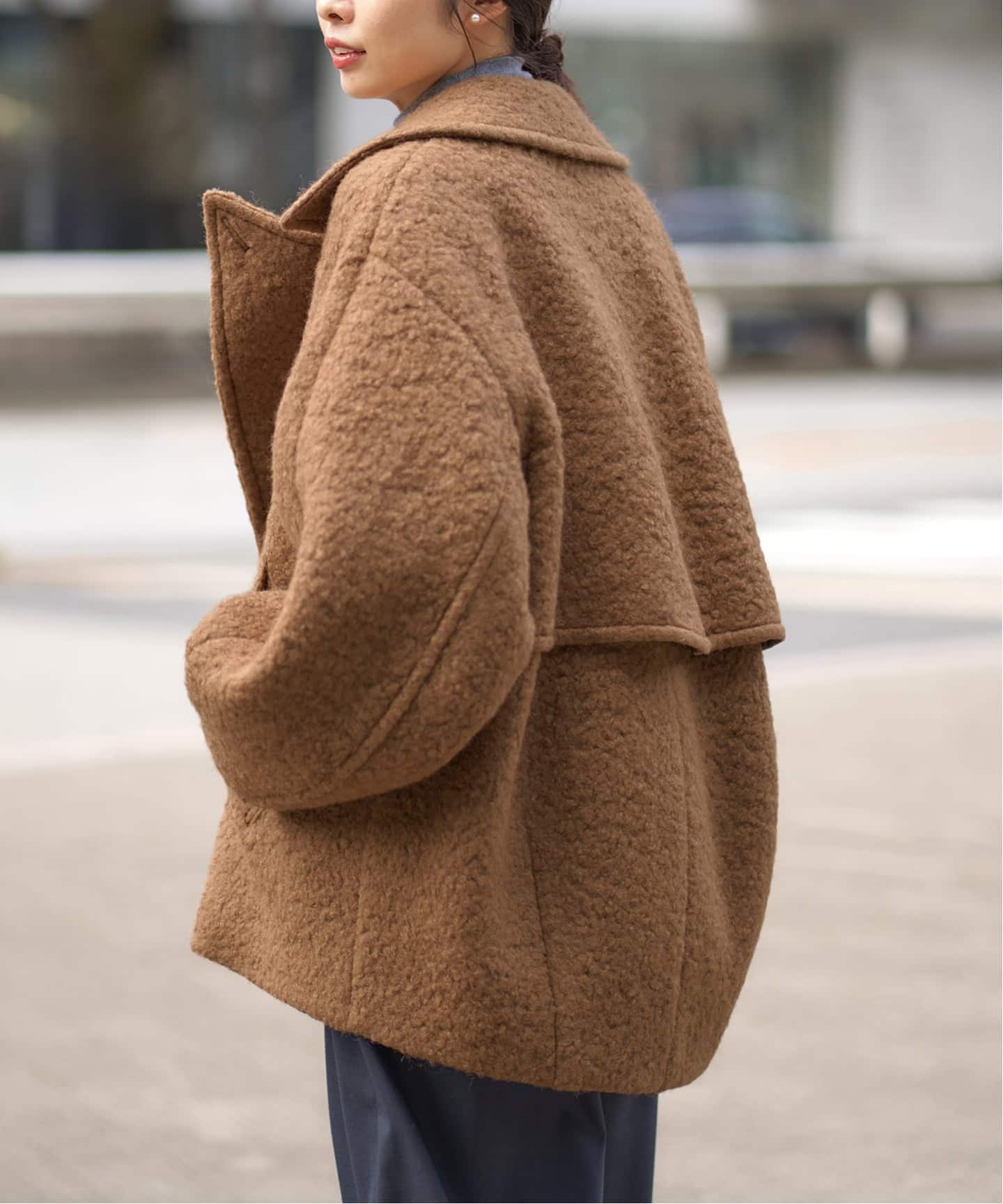 IENA キャメル スタンドカラーショートコート IENA（イエナ）の