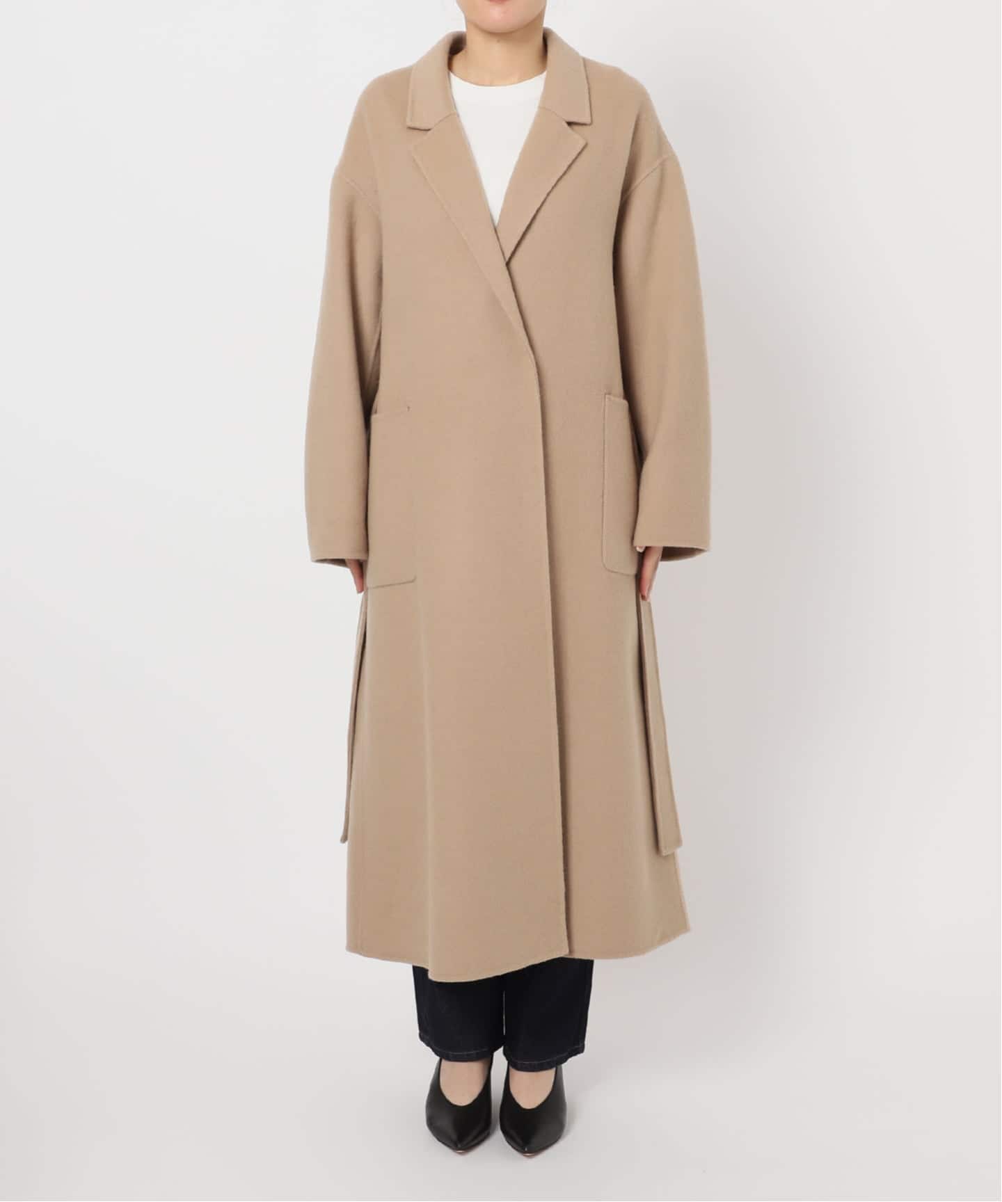 souple wool ダブルフェイスロングコート（チェスターコート）｜SLOBE