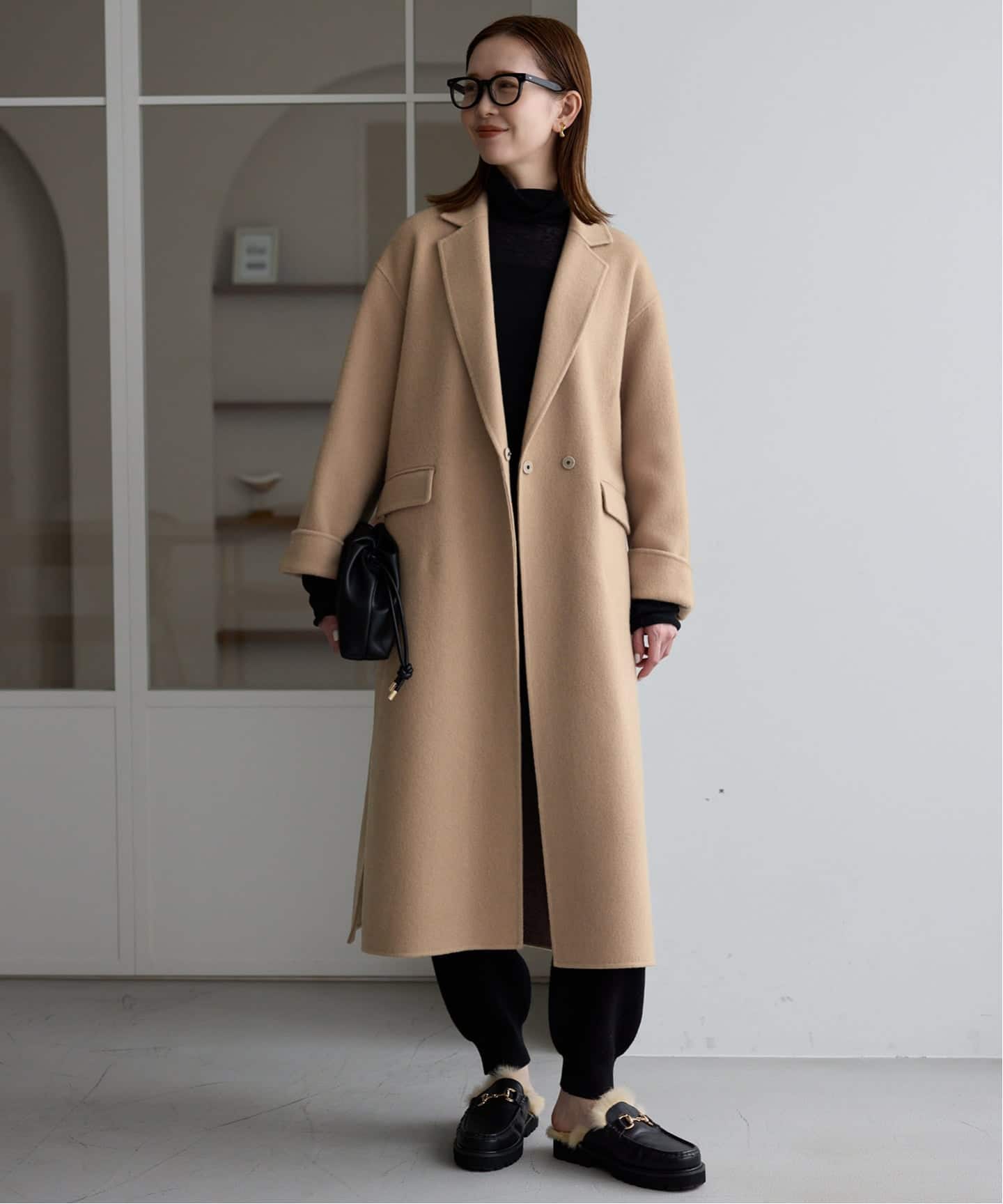 追加》souple woolダブルフェイスチェスターコート（チェスターコート