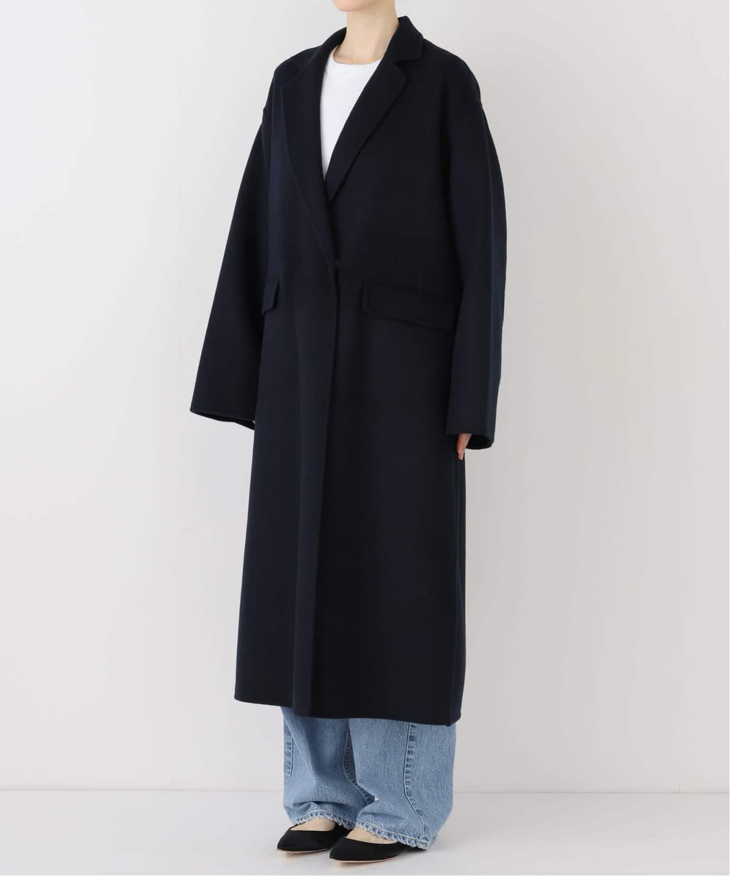 追加》souple woolダブルフェイスチェスターコート（チェスターコート