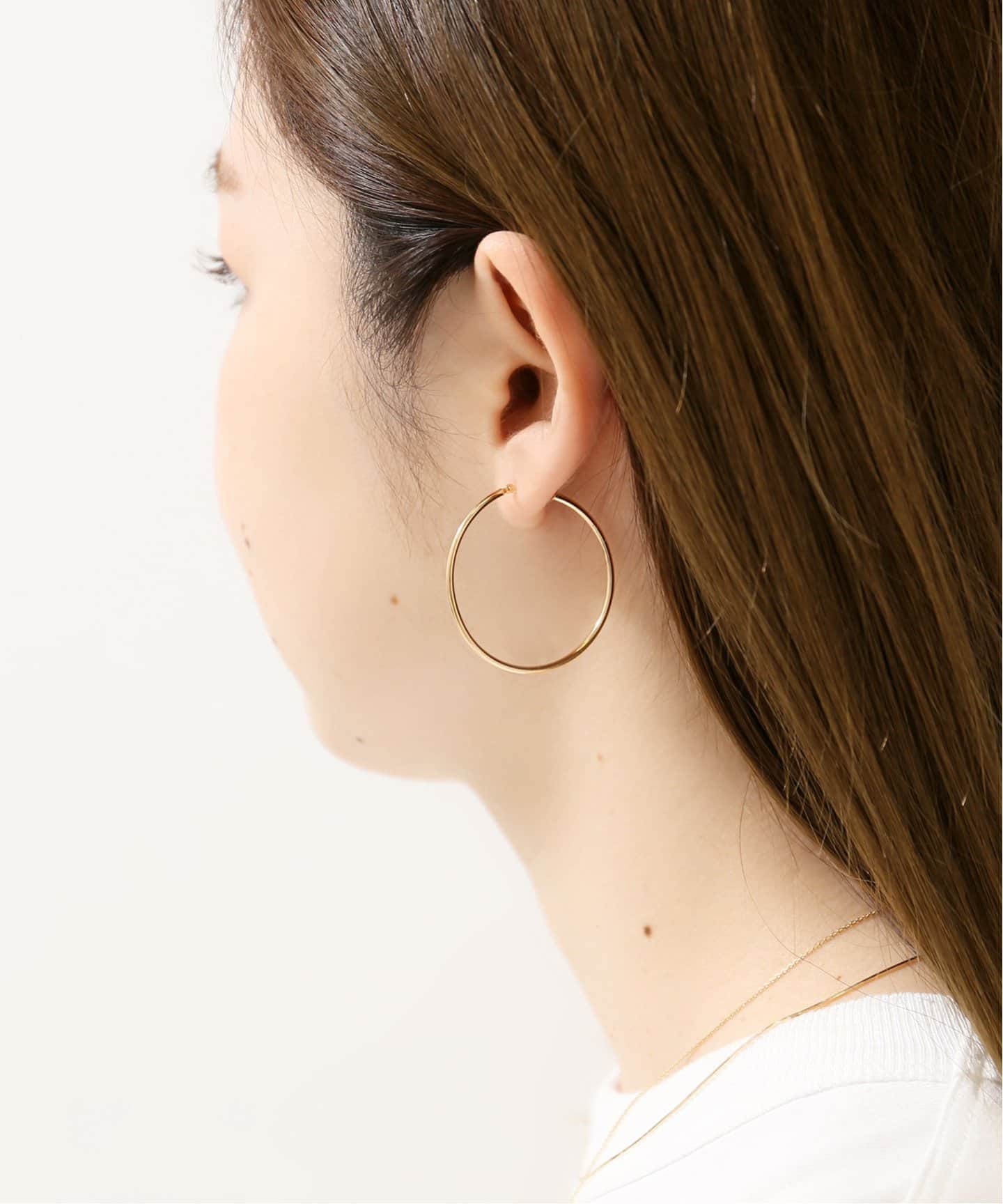 1.5パイプ3.5cmルーフピアス K10（両耳）（ピアス（両耳用））｜Lilas