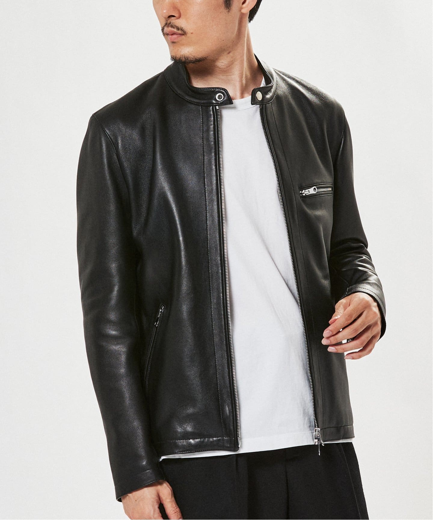 EDIFICEエディフィス レザー ライダース ジャケット ブラック Lサイズ