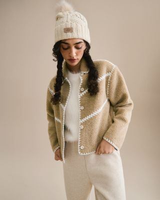 UGG® Cable Knit Pom Beanie | Bloomingdale's