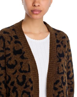 AQUA Leopard Open Front Cardigan - Exclusive | Bloomingdale's