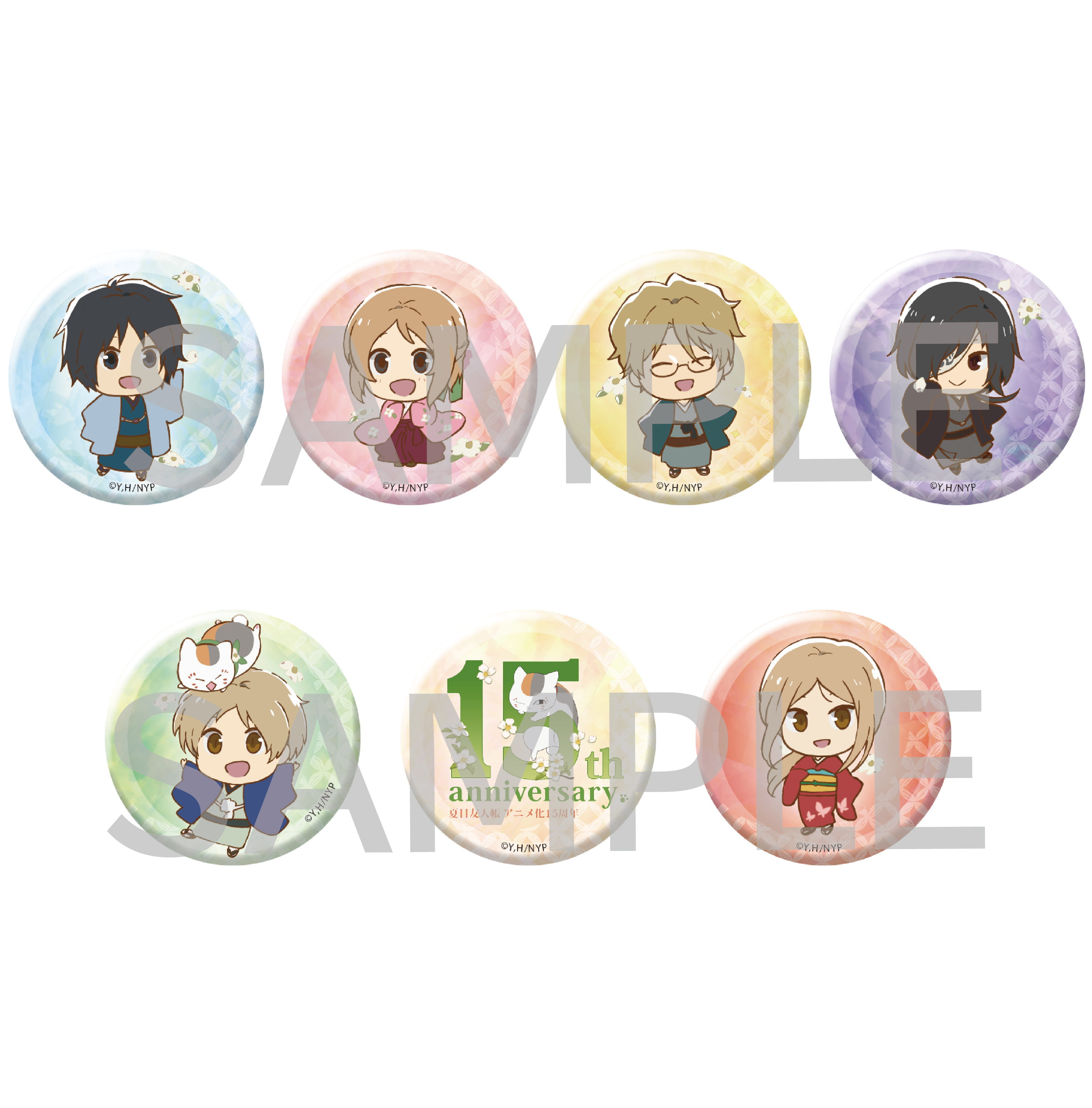 ミニ缶バッジセット（15周年ミニキャラB）【夏目友人帳 アニメ公式