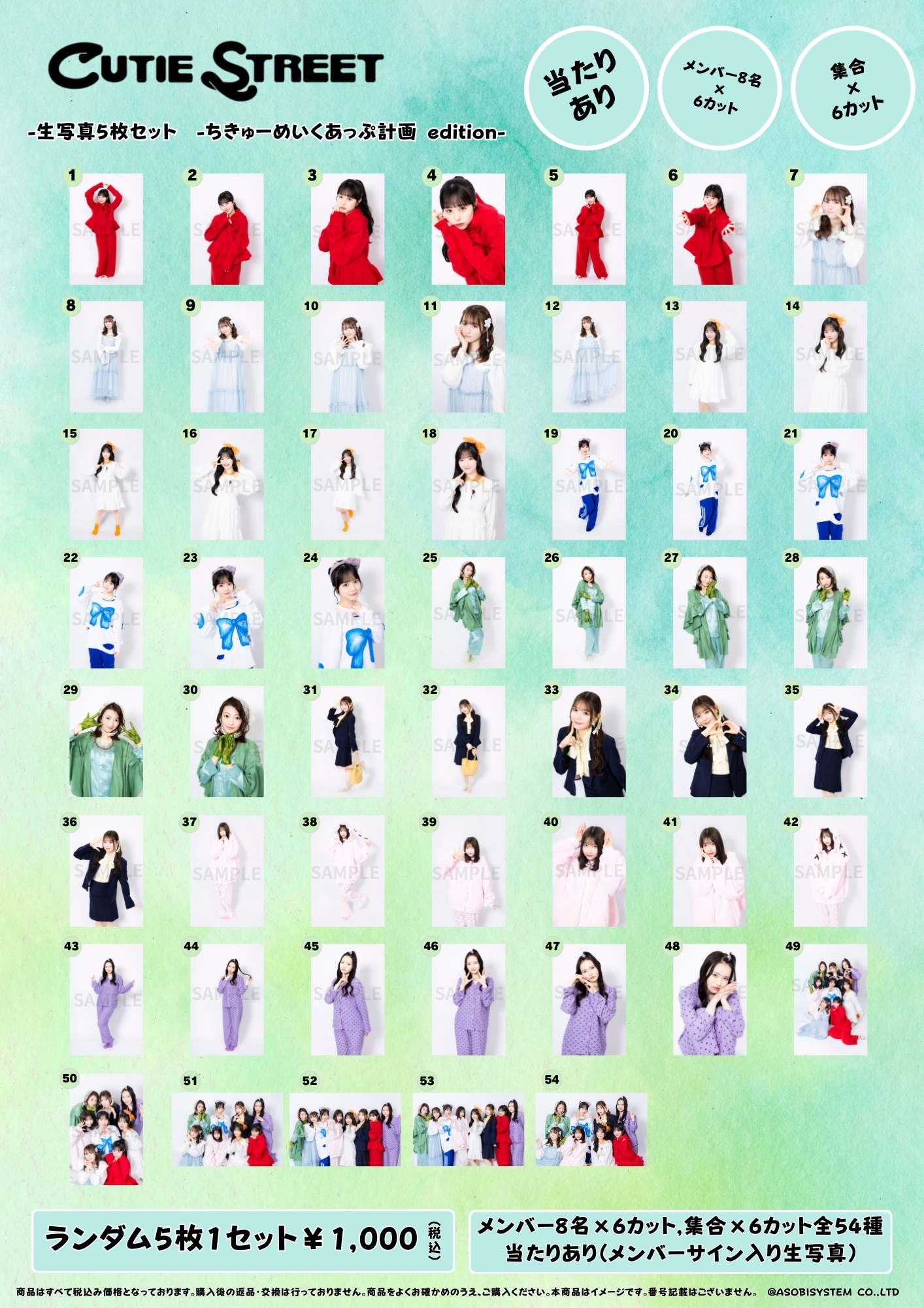 CUTIE STREET 生写真5枚セット ちきゅーめいくあっぷ計画edition