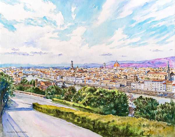 イタリア現代アートFirenze 風景画 油絵 (リド ベッタリーニ) イタリア
