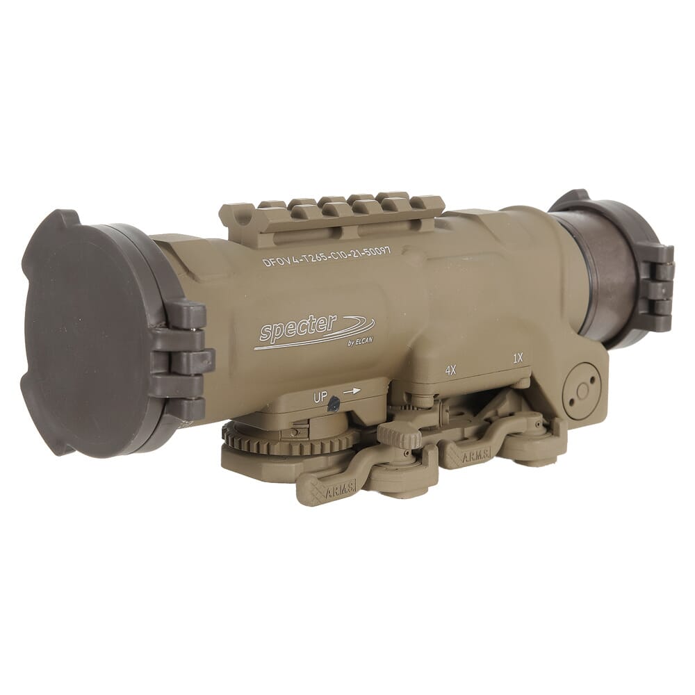 Elcan SpecterDR 1x/4x 5.56 BDC FDE Scope w/Flip Covers, ARD