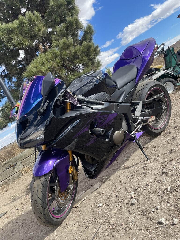 Kawasaki ZX6R 2005-2006 Gloss Black Purple ABS Fairings | Monster