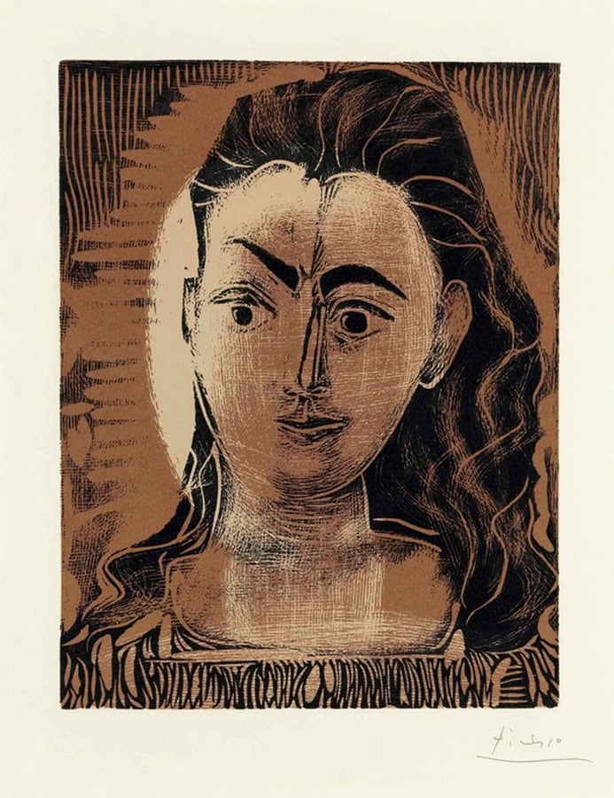 PICASSO 陶製人物画 フレーム付き PICASSO 陶製人物画 フレーム付き