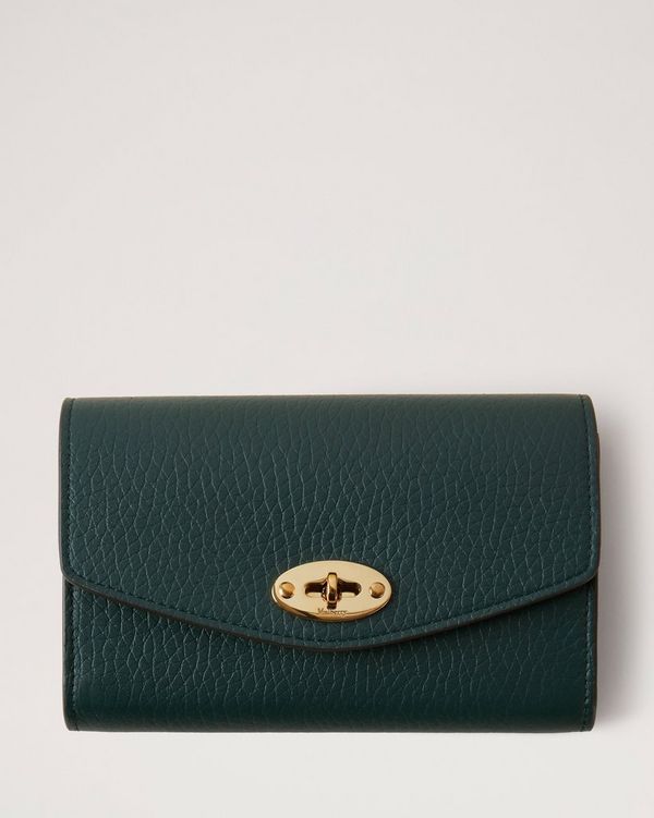 Mulberry | Medium Darley Wallet | Mulberry Green Heavy Grain