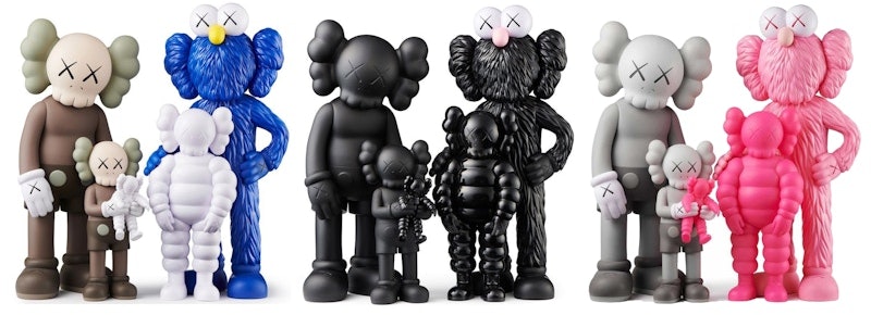 Buy KAWS Family Vinyl Figures Set Brown/Blue/White/Black/Grey/Pink
