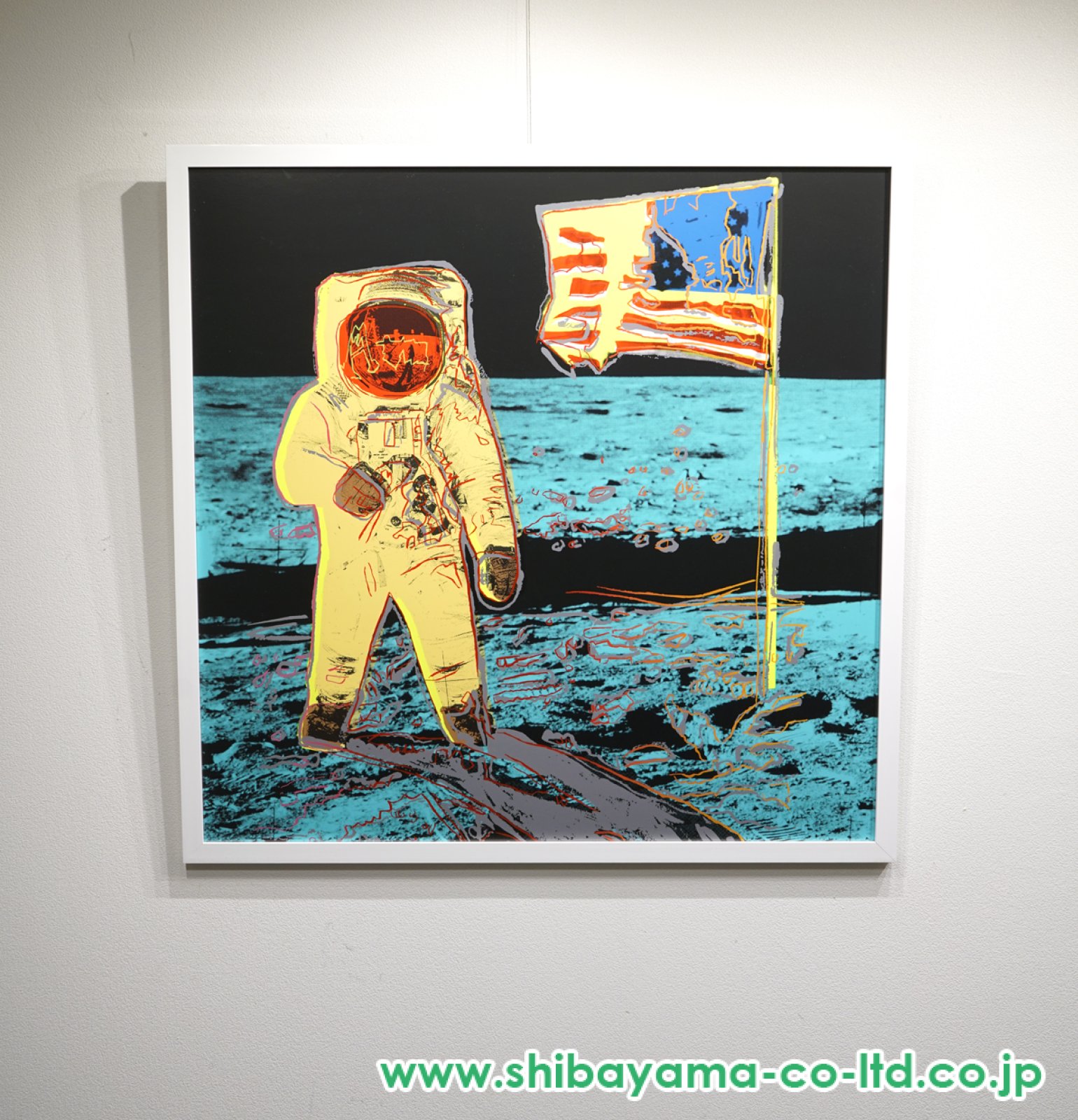 アンディウォーホル【希少】宇宙飛行士とアメリカ国旗 フレーム付き