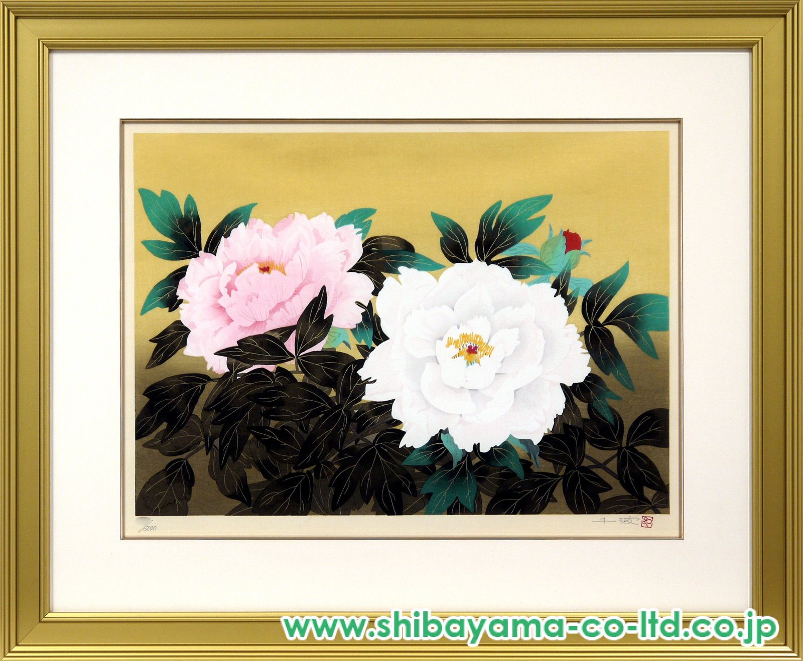 キューテェ キム 「千寿図」シグレ版画 90cm