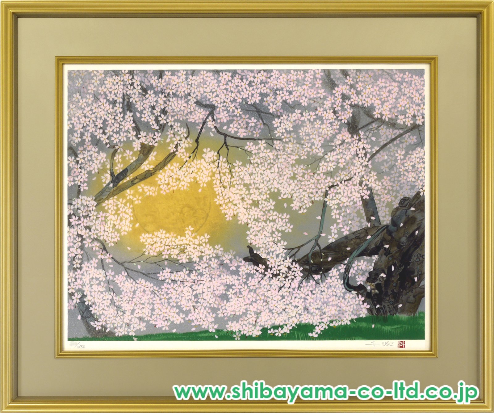 中島千波「臥龍の桜」リトグラフ :: 絵画買取・販売 - シバヤマ