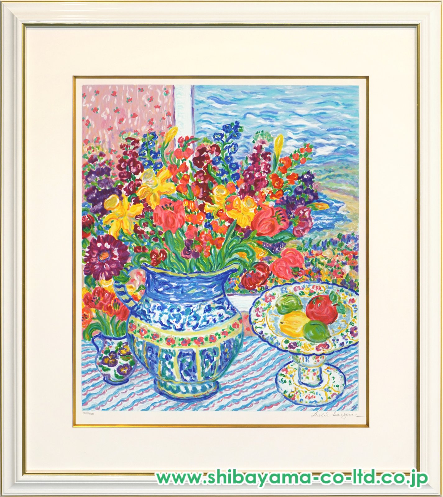 レスリーセイヤー シルクスクリーン フラワーファンタジー レスリー