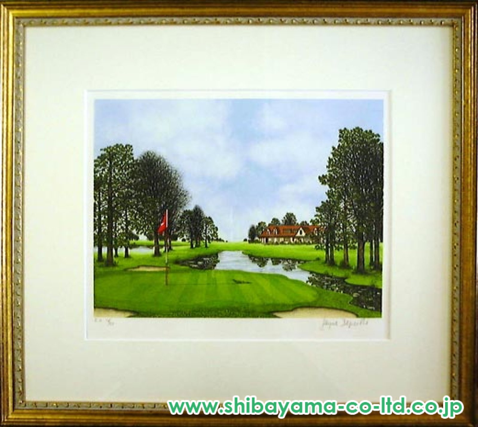 ジャック・デペルト リトグラフ ポーランド郊外の小道のある風景